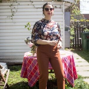 Eve Gravel Reed Pants - Size L - Terracotta